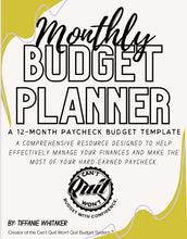 Load image into Gallery viewer, Paycheck Budget Planner - 12 month Undated Budget Template