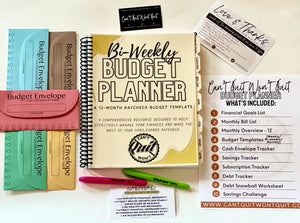 Paycheck Budget Planner - 12 month Undated Budget Template