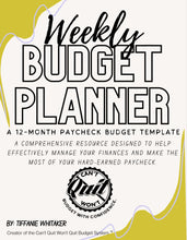 Load image into Gallery viewer, Paycheck Budget Planner - 12 month Undated Budget Template
