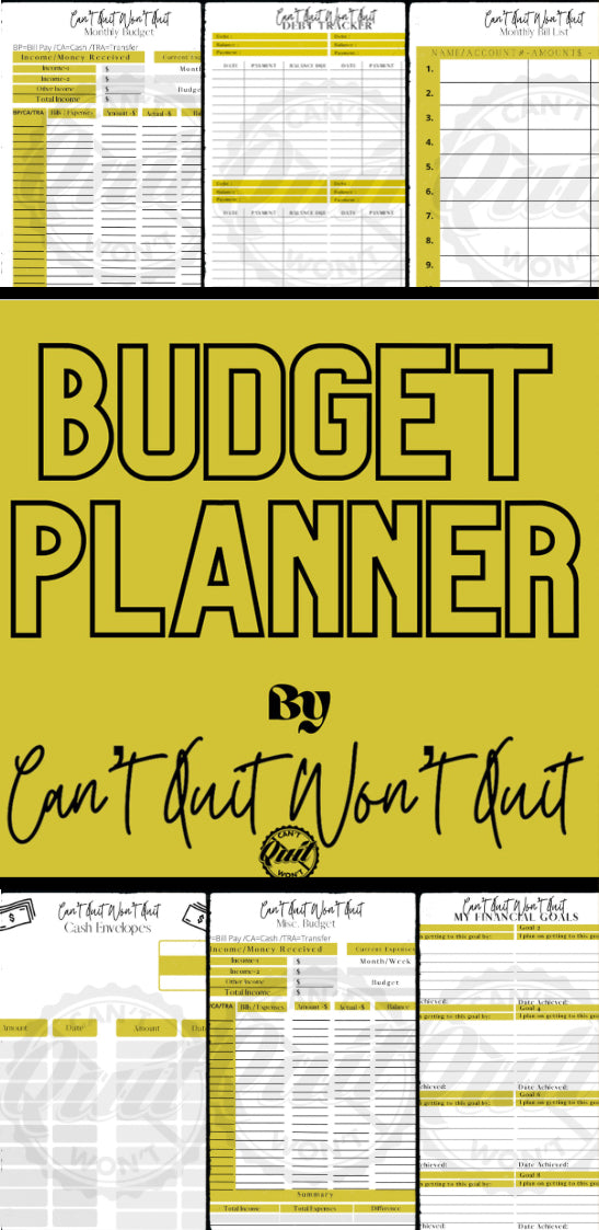 Paycheck Budget Planner - 12 month Undated Budget Template – Cant Quit Wont  Quit