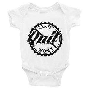 Infant Can't Quit Won't Quit Logo Bodysuit